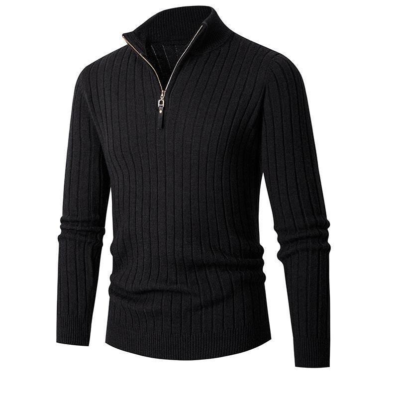 Men's Long-sleeved Half-turtleneck Zip-up Sweater - Emprize360