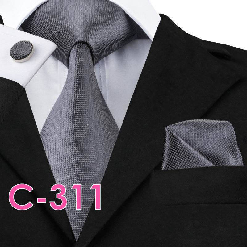 Solid Silk Mens Ties Neck Tie Set For Men Suits Tie Handker - Emprize360