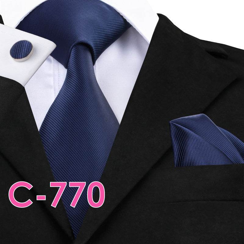 Solid Silk Mens Ties Neck Tie Set For Men Suits Tie Handker - Emprize360