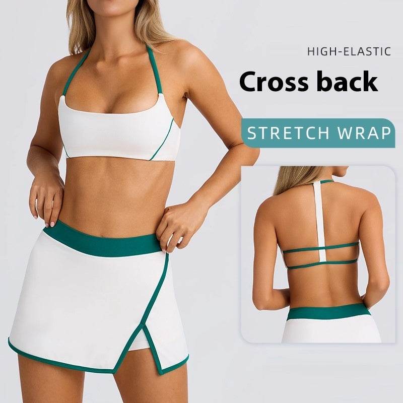 Sports Bra Skirt Set for Running, Fitness, and Outdoor Workouts - Emprize360