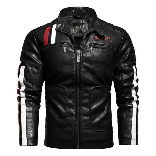 Mens Leather Jackets Motorcycle Stand Collar - Emprize360