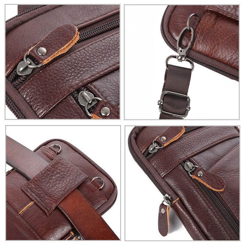 Men's Premium Leather Multi-Functional Phone Pouch – Belt Bag, Crossbody & Shoulder Style - Emprize360
