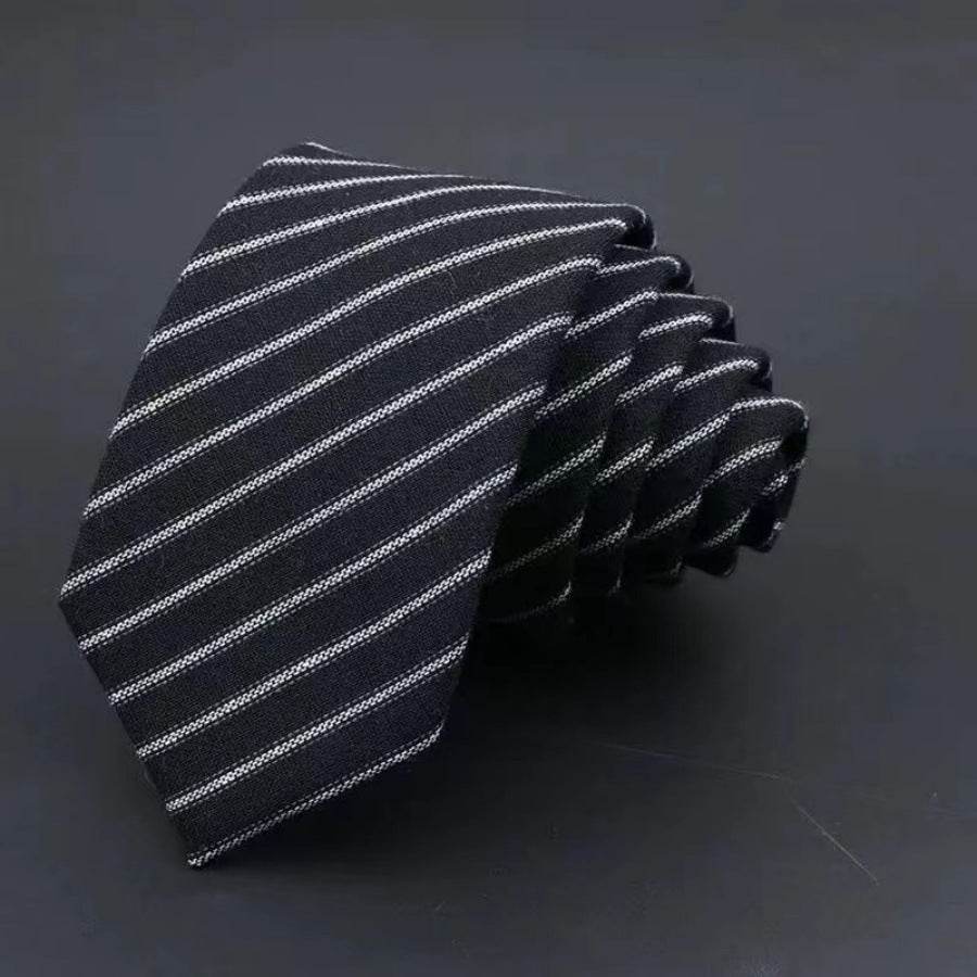 Thickened Cotton Striped Tie for Business and Formal Wear - Emprize360