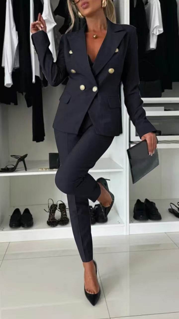 European & American Style Women's Casual Suit – Solid Color - Emprize360