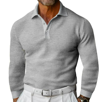 Long Sleeve Lapel Button Casual T-Shirt – Relaxed Vacation Style - Emprize360