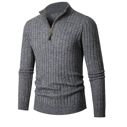 Men's Long-sleeved Half-turtleneck Zip-up Sweater - Emprize360