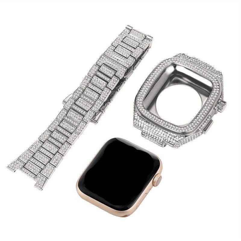 Luxury Full Diamond Inlaid Smart Watch with Metal Strap - Emprize360