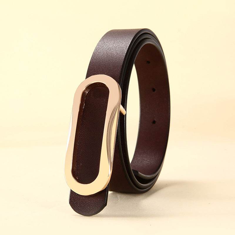 Classic Retro Cowhide Leather Belt for Women - Emprize360