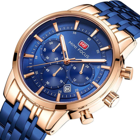Waterproof steel band large dial luminous quartz watch - Emprize360