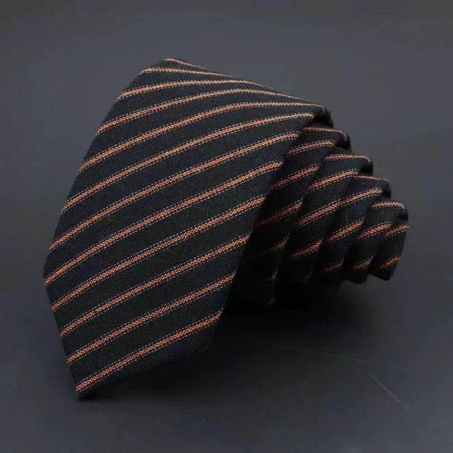 Thickened Cotton Striped Tie for Business and Formal Wear - Emprize360