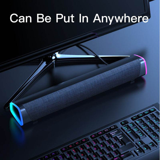 Compatible with Apple, 4D Computer Speaker Bar Stereo Sound subwoofer Bluetooth Speaker For Macbook Laptop Notebook PC Music Player Wired Loudspeaker - Emprize360