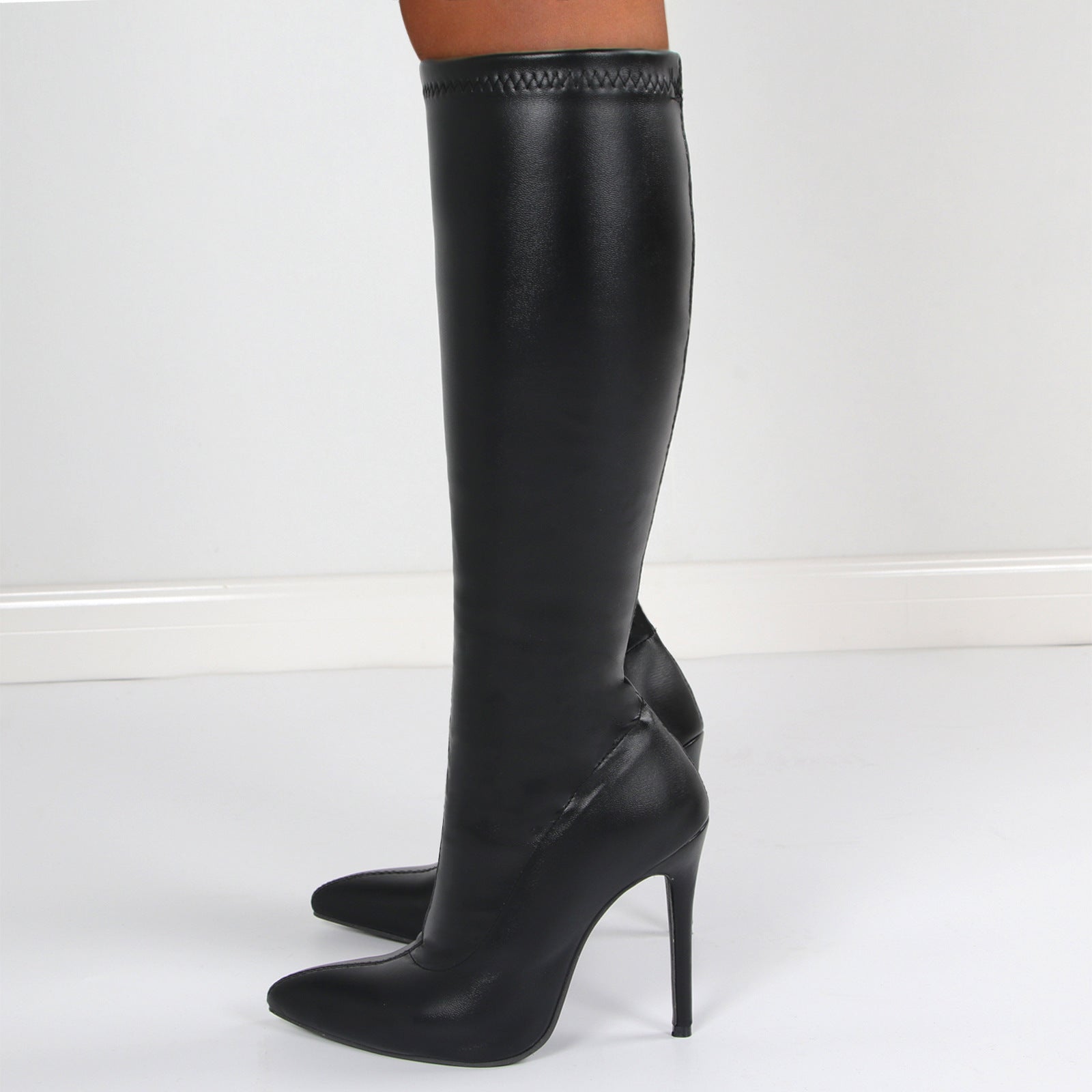 Women’s Fashion Suede Mid-Calf Stiletto Boots