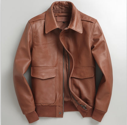 Genuine Leather Men's Casual Youth Short Slim-fit Leather Jacket - Emprize360