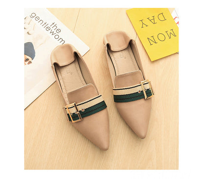 Comfortable Leather Flats for Women – Breathable Pointed Toe Shoe