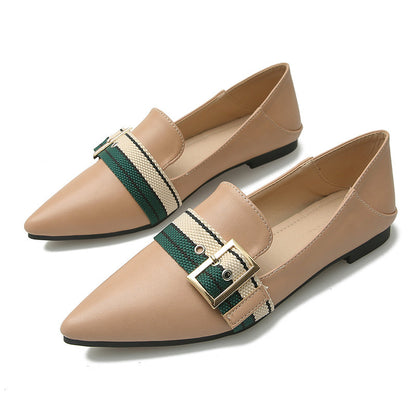 Comfortable Leather Flats for Women – Breathable Pointed Toe Shoe