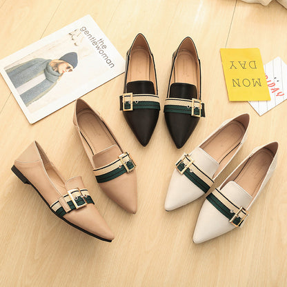 Comfortable Leather Flats for Women – Breathable Pointed Toe Shoe