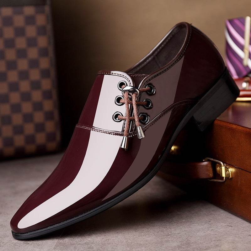 Stylish Italian Men's Leather Loafers – Shiny Pointed Toe Fashion Shoes - Emprize360