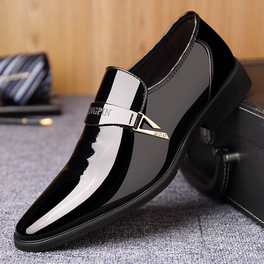 Stylish Italian Men's Leather Loafers – Shiny Pointed Toe Fashion Shoes - Emprize360
