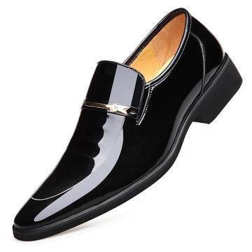 Stylish Italian Men's Leather Loafers – Shiny Pointed Toe Fashion Shoes - Emprize360