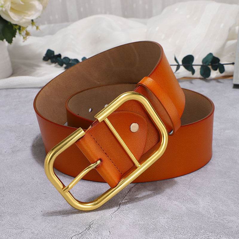 Classic Cowhide Wide Belt – Girdle Decoration for Skirts and Windbreakers - Emprize360