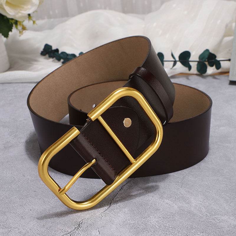Classic Cowhide Wide Belt – Girdle Decoration for Skirts and Windbreakers - Emprize360