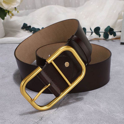 Classic Cowhide Wide Belt – Girdle Decoration for Skirts and Windbreakers - Emprize360