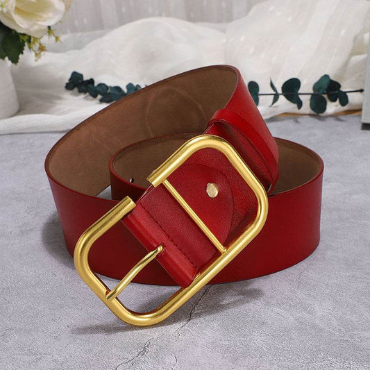 Classic Cowhide Wide Belt – Girdle Decoration for Skirts and Windbreakers - Emprize360