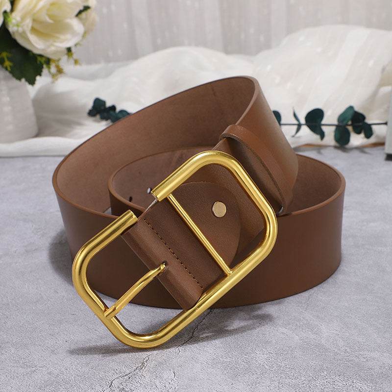 Classic Cowhide Wide Belt – Girdle Decoration for Skirts and Windbreakers - Emprize360