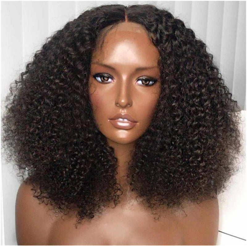 Natural-Look African Small Roll Short Wig – Heat-Safe Silk Blend Fiber