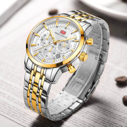 Waterproof steel band large dial luminous quartz watch - Emprize360