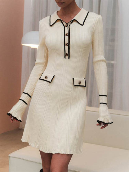 Slim-fit Graceful Long Sleeve Knitted Dress Women - Emprize360