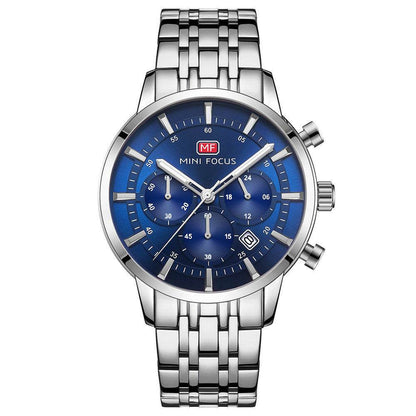 Waterproof steel band large dial luminous quartz watch - Emprize360