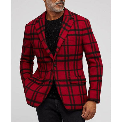 Men's Single Row Two Button Plaid Blazer - Emprize360