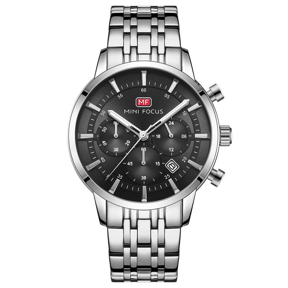 Waterproof steel band large dial luminous quartz watch - Emprize360