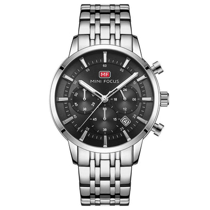 Waterproof steel band large dial luminous quartz watch - Emprize360