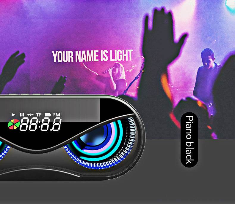 Stylish Bluetooth Speaker with Vibrant Colorful Lights, Dual Speakers, and Digital Controls - Emprize360