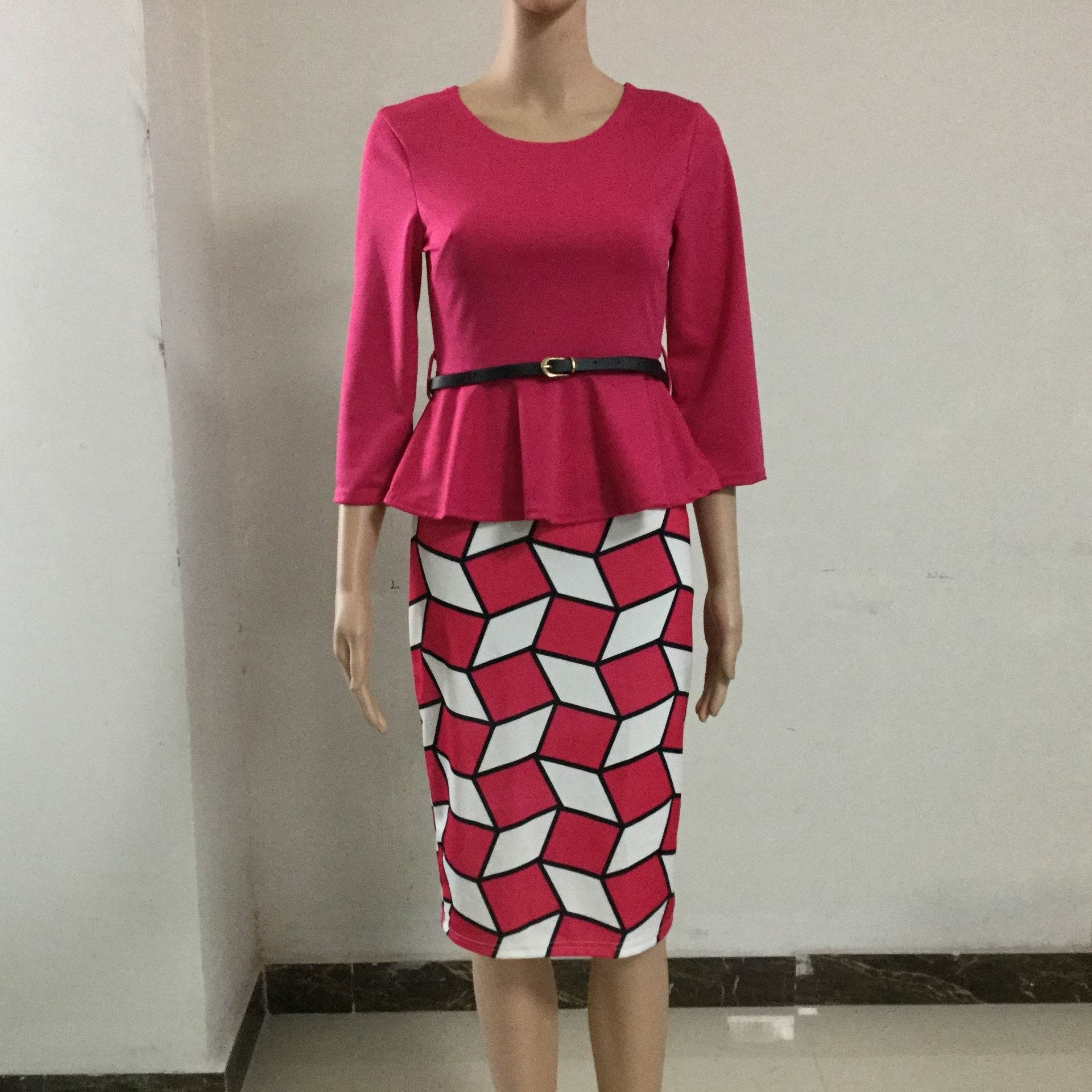 Elegant Fitted Dress with Ruffle Detail - Emprize360
