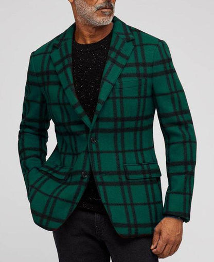 Men's Single Row Two Button Plaid Blazer - Emprize360