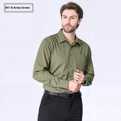 "Men's Long Sleeve Non-Iron Stretch Shirt – Minimalist Business Professional Style - EMPRIZE 360