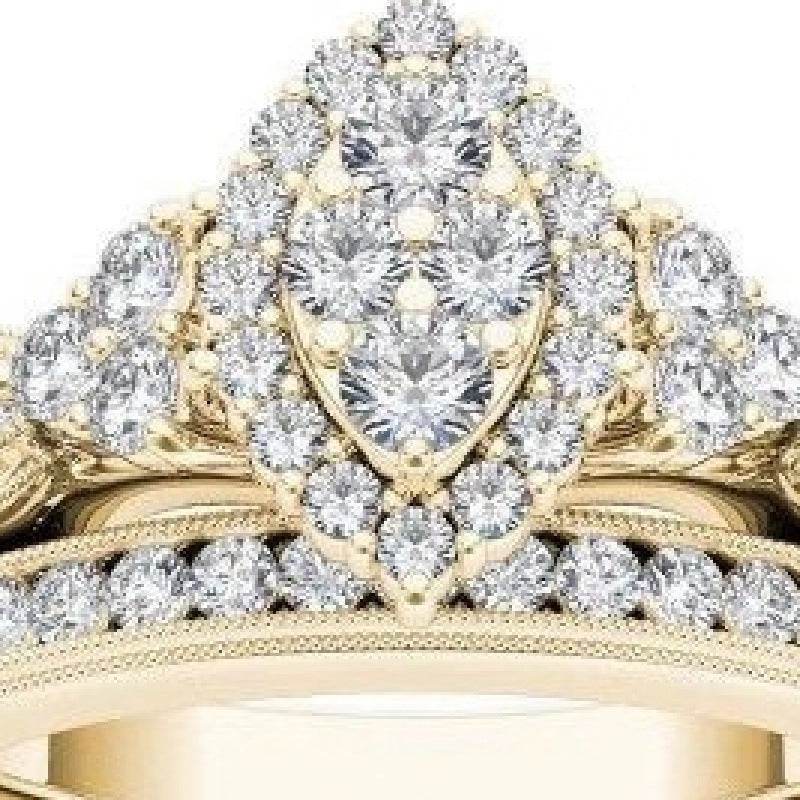 Stylish 18K Gold Micro-Set Zircon Matching Rings for Men & Women – Elegant Couple Jewelry - Emprize360