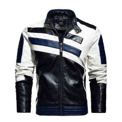 Mens Leather Jackets Motorcycle Stand Collar - Emprize360