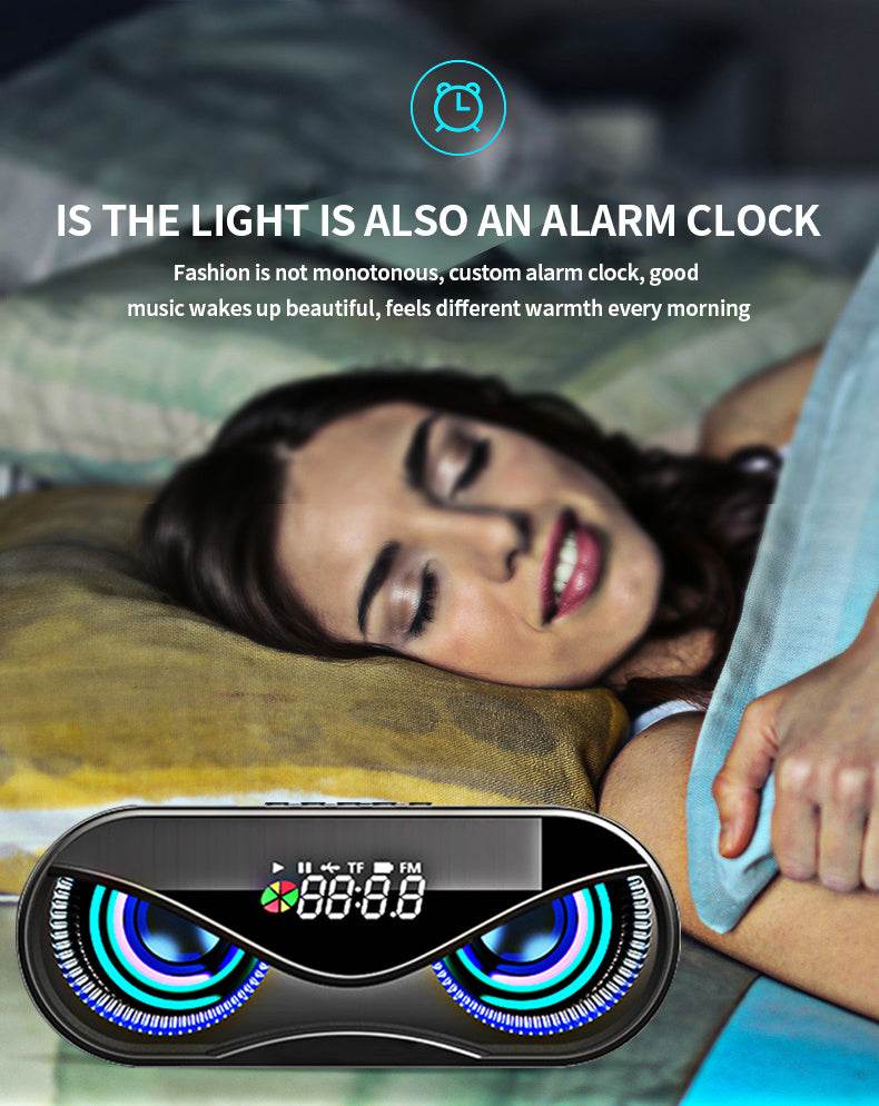 Stylish Bluetooth Speaker with Vibrant Colorful Lights, Dual Speakers, and Digital Controls - Emprize360