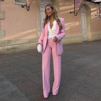 Women's Tuxedo Collar High Waist Loose Suit - Emprize360
