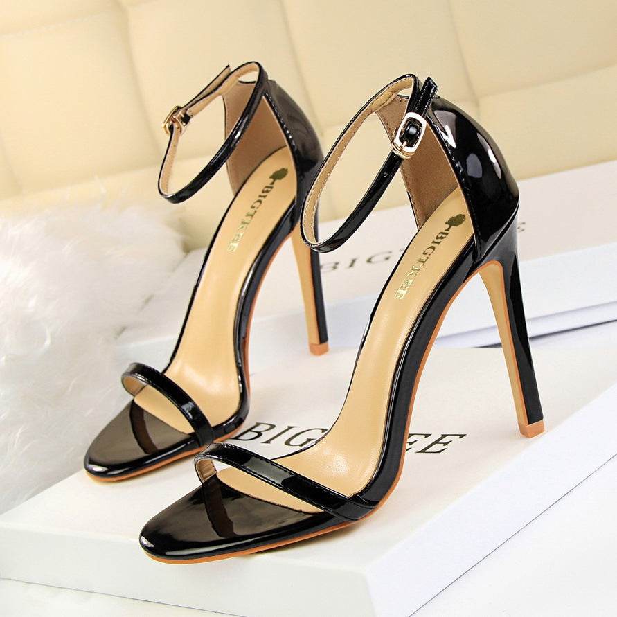 Summer Fashion High-heeled Patent Leather Sandals - Emprize360