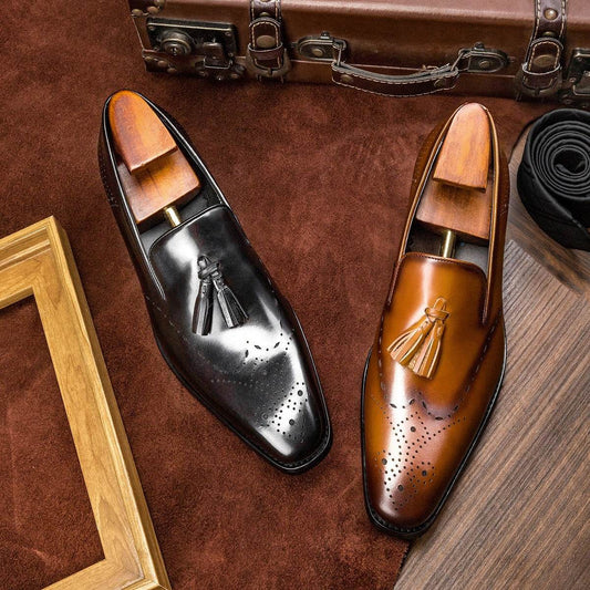 Fringed Cowhide British Business Shoes Men - Emprize360