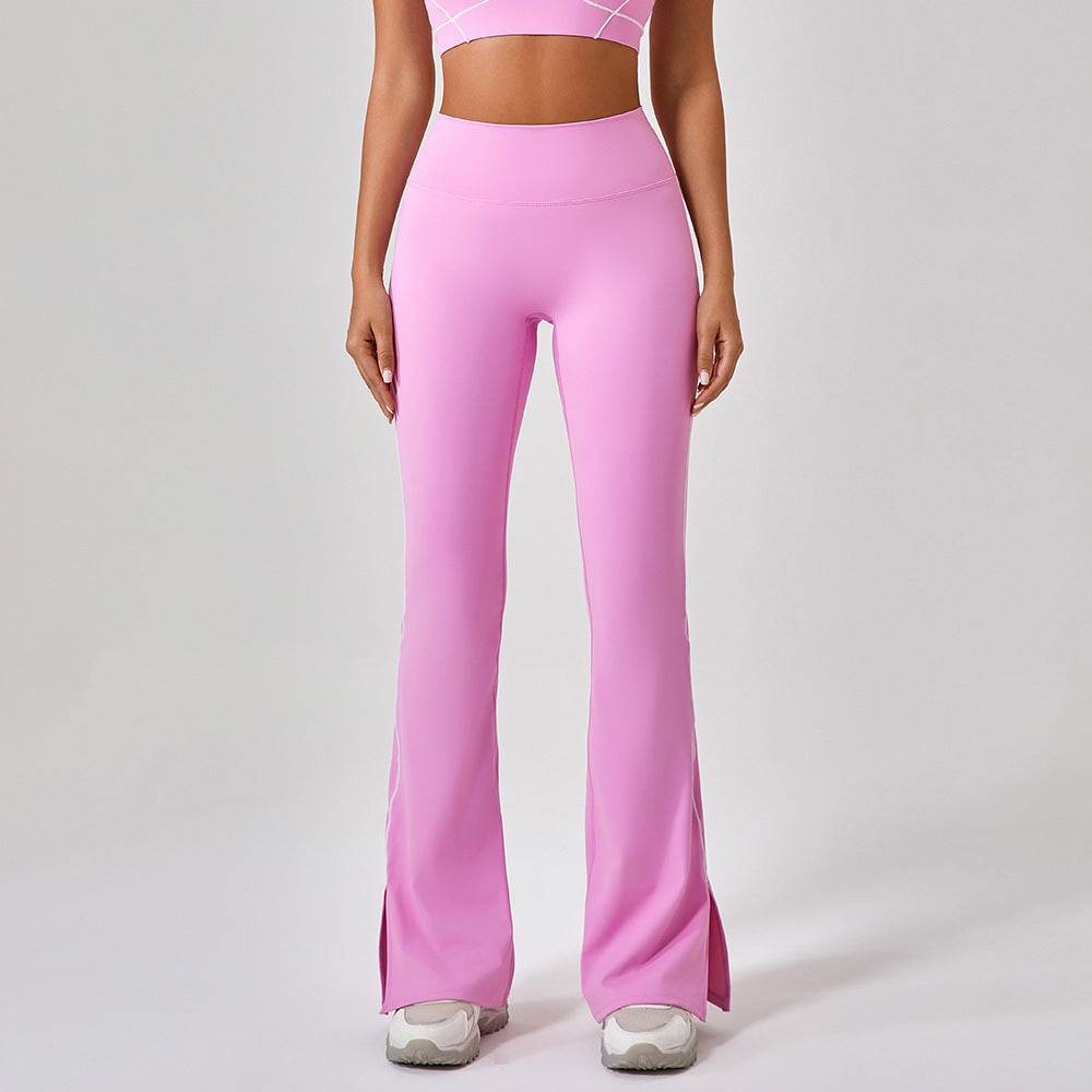 High Waist Nude Feel Hip Lifting Yoga Bell-Bottom Pants for Women – Workout & Tummy Control - Emprize360