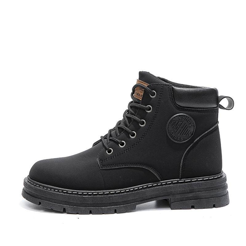 Mens Winter Boots Chunky Mid Heel Shoes Fashion Ankle Boots - Emprize360