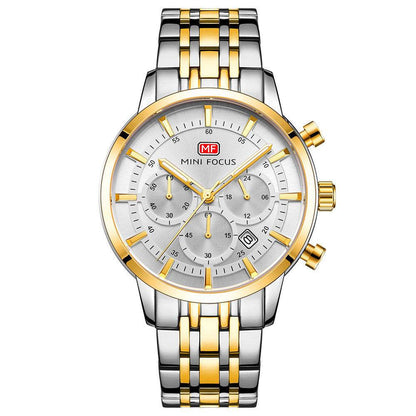 Waterproof steel band large dial luminous quartz watch - Emprize360