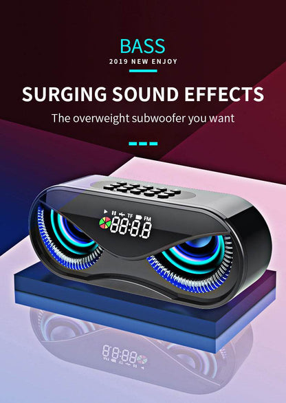 Stylish Bluetooth Speaker with Vibrant Colorful Lights, Dual Speakers, and Digital Controls - Emprize360