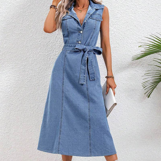 Women's Clothing Retro Waist-controlled Slimming Denim Dress - Emprize360